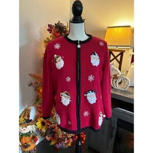 Bechamel‎ women's sweater XL Santa Christmas